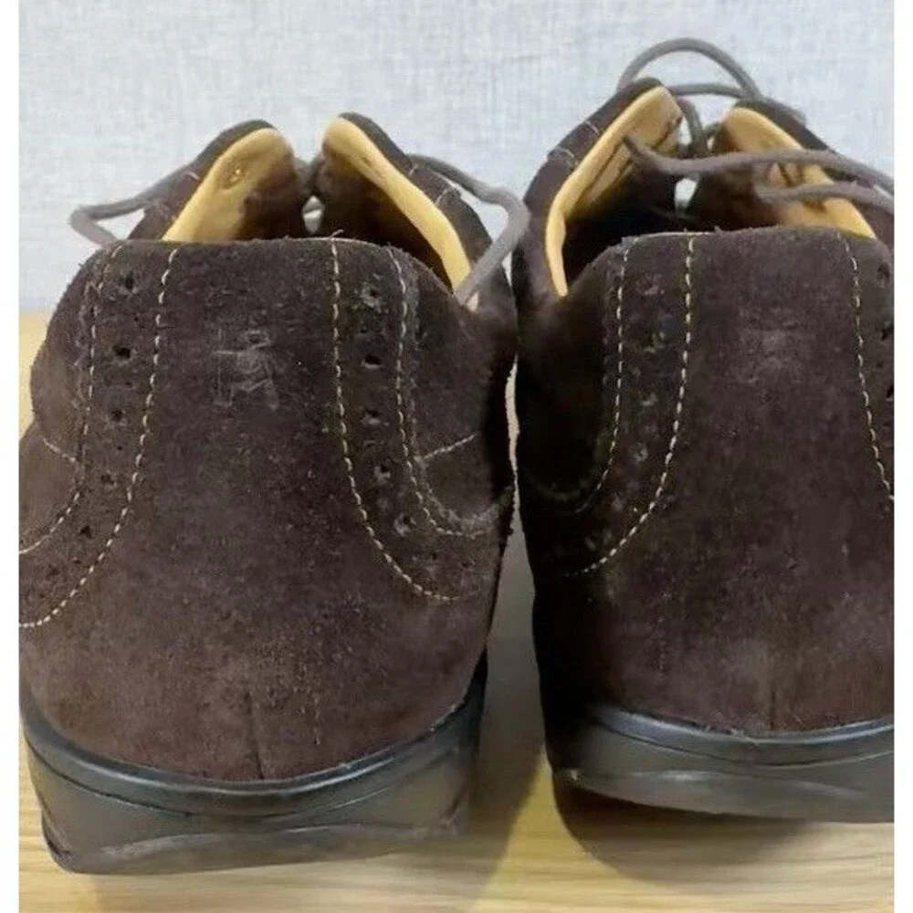 MBT Isimo Men's Dark Brown Suede Wingtip Oxford Rocker Bottom Shoes